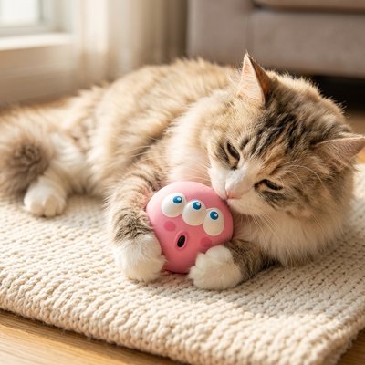 balle-pour-chat-en-caoutchouc-rose