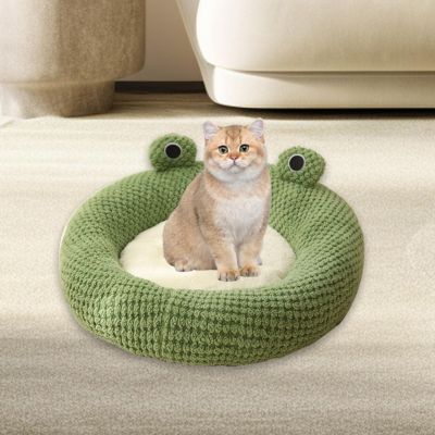 coussin-pour-chat-grenouille-vert