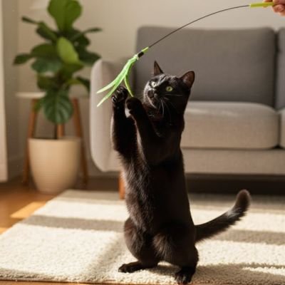 Jouet baguette 50 cm pour chat - tige souple légÚre