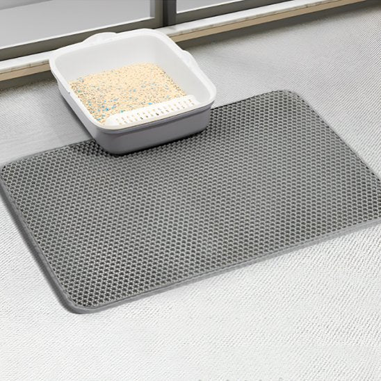 tapis chat litière anti-projection - système filtrant