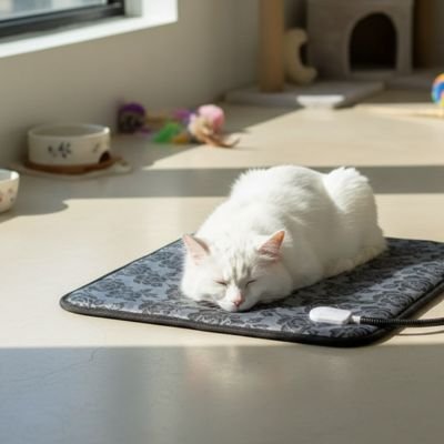 tapis-chauffant-pour-chat-motif-rose-pour-l-hiver