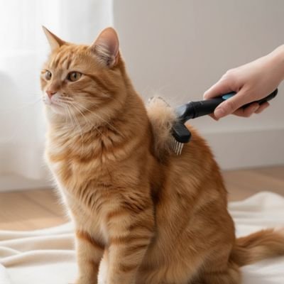 Brosser un chat à poil long avec une brosse adaptée