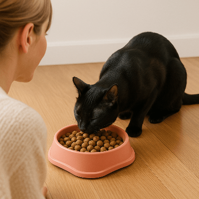 Gamelle anti glouton pour ralentir l'alimentation du chat