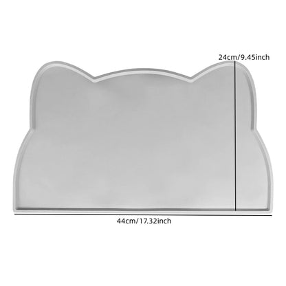 set gamelles chat silicone tapis anti-dérapant - coloris rose