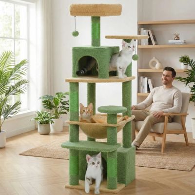 arbre-a-chat-grande-taille-verte