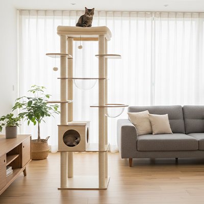 arbre-a-chat-en-bois-doubles-rayons-design