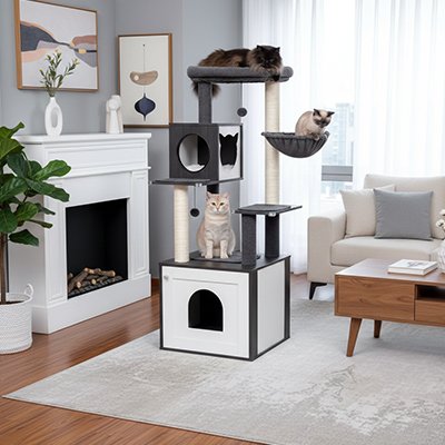 arbre-a-chat-en-bois-noir-et-blanc-fonctionnel