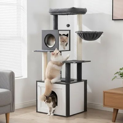 arbre-a-chat-en-bois-noir-et-blanc-solide