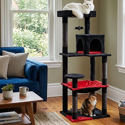 arbre-à-chat-noir-rouge-ergonomique