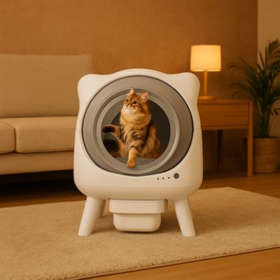 bac-a-litiere-chat-automatique-cleanbox-moderne