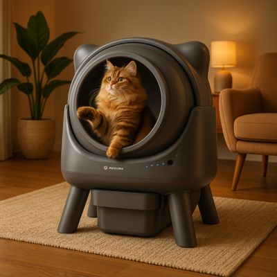 bac-a-litiere-chat-automatique-moderne-gris