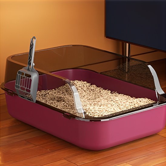 bac-a-litière-pour-chat-rose-ergonomique