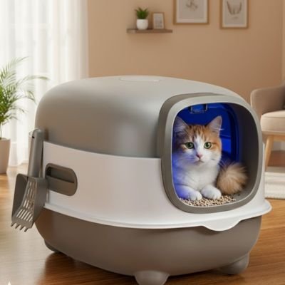 Bac à litière pour chat model fermé