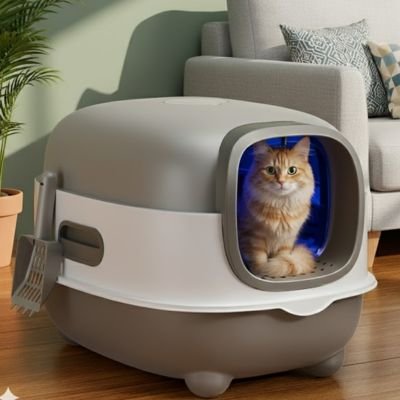 Bac à litière pour chat fermé anti odeur