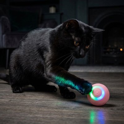balle-interactive-chat-électrique-rose