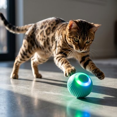 balle-interactive-chat-électrique-verte