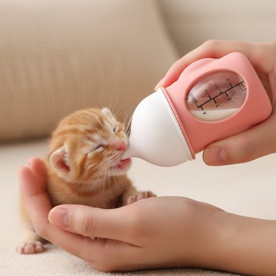 Biberon chaton - tétine souple adaptée aux félins