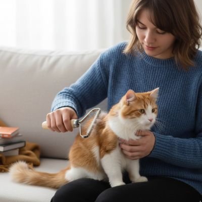 Brosse anti poil pour chat