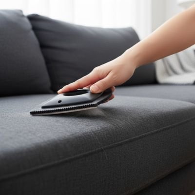 Brosse anti poil triangulaire ergonomique