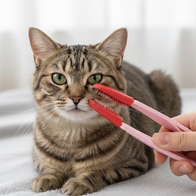 Brosse chat en silicone capteur de tic 