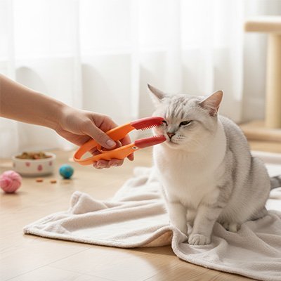 Brosse chat double en silicone