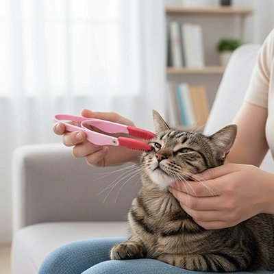 Brosse chat en silicone legère