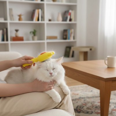 Brosse pour Chat jaune hygiénique 
