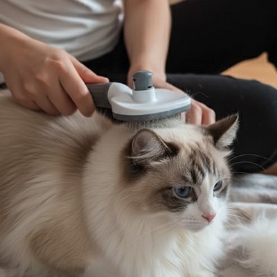Brosse pour chat ergonomique grise 