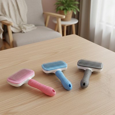 Brosse pour chat ergonomique tricolor