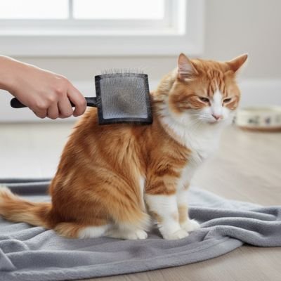 Brosse pour chat poil long​ agréable à prendre en main