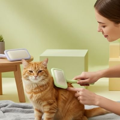 Brosse pour chat poil long​ ergonomique