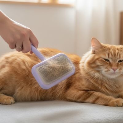 Brosse pour chat poil long​ hygiénique