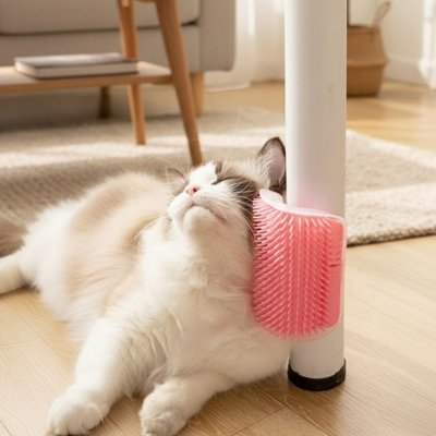 Brosse pour Chat rose en plastique