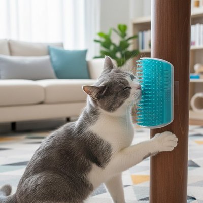 Brosse pour Chat bleu en plastique