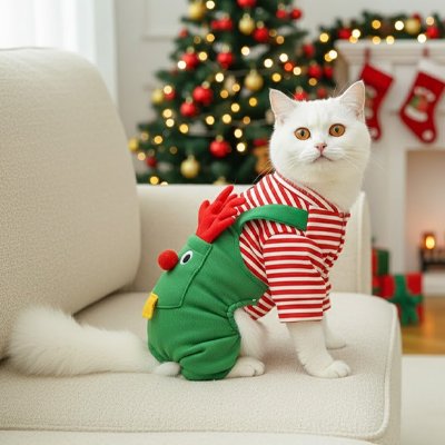 costume-pour-chat-rouge-vert