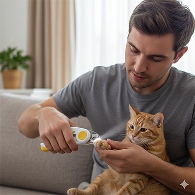 coupe-ongle-chat-avec réservoir-ergonomique