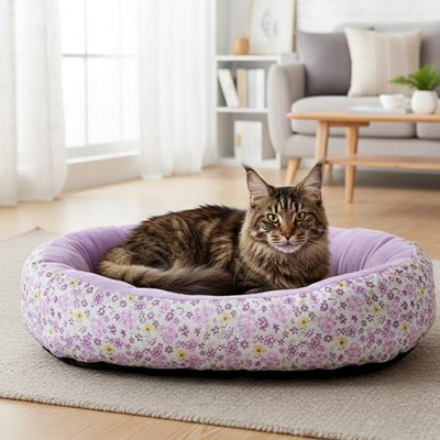 coussin-pour-chat-florale-confortable
