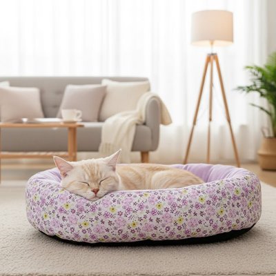 coussin-pour-chat-florale-violet