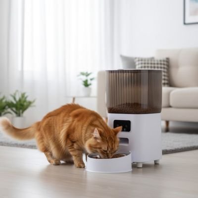 distributeur-automatique-de-croquettes-pour-chat-double bol-pratique