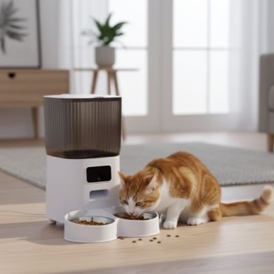 distributeur-automatique-de-croquettes-pour-chat-double bol-utile