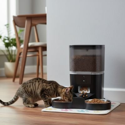 distributeur-automatique-de-croquettes-pour-chat-noir-double-bol-utile