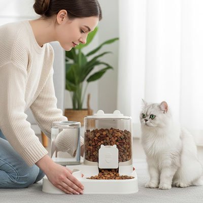 distributeur-de-croquettes-pour-chat-avec-réservoir-d-eau-moderne