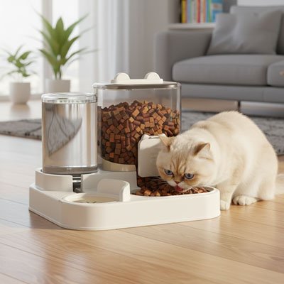 distributeur-de-croquettes-pour-chat-avec-réservoir-d-eau-ergonomique
