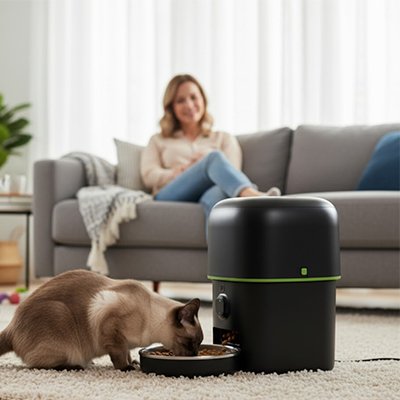 distributeur-de-croquettes-pour-chat-connecté-moderne