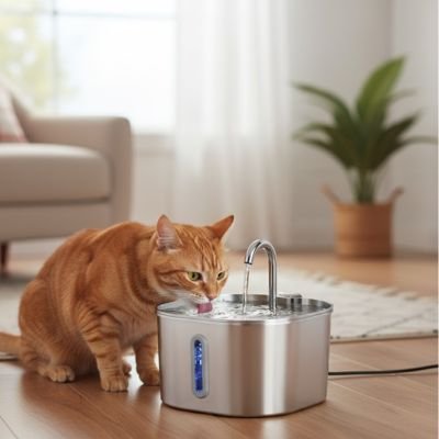 fontaine-a-eau-chat-inox-esthetique