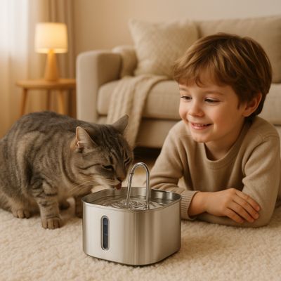 fontaine-a-eau-chat-inox-silencieuse-intelligente