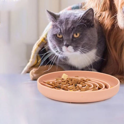 Gamelle anti glouton chat anti étouffement jaune 