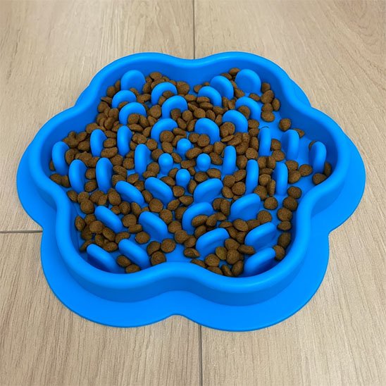 gamelle anti glouton Chat bleu pour chat qui mange vite