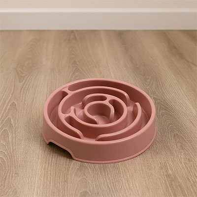 Gamelle anti glouton chat rose pratique