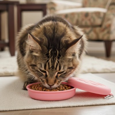 gamelle-chat-avec-couvercle-en-silicone-rose